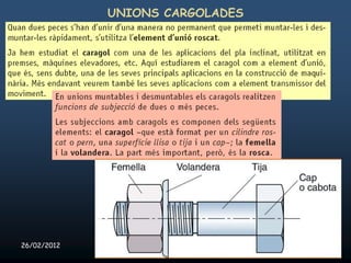 UNIONS CARGOLADES




26/02/2012    Unitat 10. Màquines simples i elements de màquines   45
 