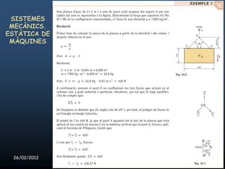 SISTEMES
 MECÀNICS.
ESTÀTICA DE
 MÀQUINES




 26/02/2012   Unitat 10. Màquines simples i elements de màquines   5
 