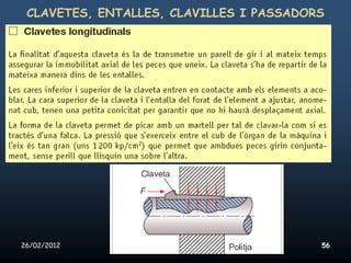 CLAVETES, ENTALLES, CLAVILLES I PASSADORS




26/02/2012   Unitat 10. Màquines simples i elements de màquines   56
 