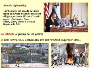 El 1991 s’inicien negociacions a la Conferència de Madrid. La demanda
palestina: “pau per territoris” va dur als

Acords d...