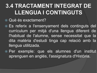 􀂃 Segons el contingut dels objectius, quins aspectes ha de tenir en compte la reflexió sobre la llengua en l’Educació Primària i en l’Educació Secundària Obligatòria? I en el Batxillerat?