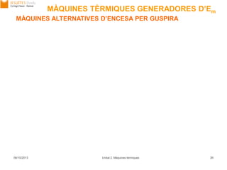 06/10/2013 Unitat 2. Màquines tèrmiques 31
MÀQUINES ALTERNATIVES D’ENCESA PER GUSPIRA
MÀQUINES TÈRMIQUES GENERADORES D’Em
 