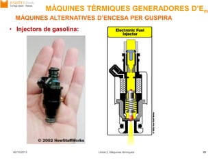 06/10/2013 Unitat 2. Màquines tèrmiques 35
• Injectors de gasolina:
MÀQUINES ALTERNATIVES D’ENCESA PER GUSPIRA
MÀQUINES TÈRMIQUES GENERADORES D’Em
 