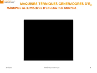 06/10/2013 Unitat 2. Màquines tèrmiques 38
MÀQUINES ALTERNATIVES D’ENCESA PER GUSPIRA
MÀQUINES TÈRMIQUES GENERADORES D’Em
 