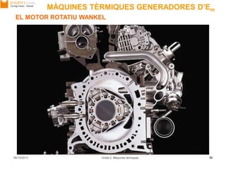 06/10/2013 Unitat 2. Màquines tèrmiques 59
EL MOTOR ROTATIU WANKEL
MÀQUINES TÈRMIQUES GENERADORES D’Em
 
