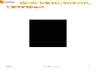 06/10/2013 Unitat 2. Màquines tèrmiques 61
EL MOTOR ROTATIU WANKEL
MÀQUINES TÈRMIQUES GENERADORES D’Em
 