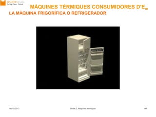 06/10/2013 Unitat 2. Màquines tèrmiques 66
LA MÀQUINA FRIGORÍFICA O REFRIGERADOR
MÀQUINES TÈRMIQUES CONSUMIDORES D’Em
 