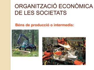 ORGANITZACIÓ ECONÒMICA
DE LES SOCIETATS
Béns de producció o intermedis:
 