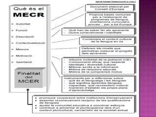 3. APORTACIONS DEL CONSELL D’EUROPA A L’APRENENTATGE I ENSENYAMENT DE LLENGÜES: MARC EUROPEU I PORTFOLIO