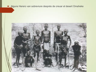  Alguns Herero van sobreviure després de creuar el desert Omaheke
 