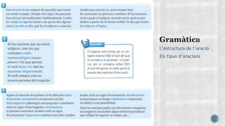 L’estructura de l’oració
Els tipus d’oracions
 