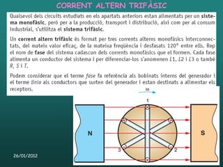CORRENT ALTERN TRIFÀSIC




26/01/2012       Unitat 4. Electromagnetisme i corrent altern   70
 