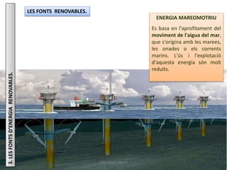 Júlia López Valera
3.LESFONTSD’ENERGIARENOVABLES. LES FONTS RENOVABLES.
ENERGIA MAREOMOTRIU
Es basa en l'aprofitament del
...
