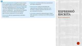 El text argumentatiu
 