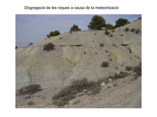 Disgregació de les roques a causa de la meteorització
 