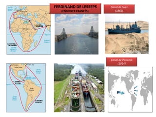FERDINAND DE LESSEPS
(ENGINYER FRANCÈS).
Canal de Panamà
(1914)
Canal de Suez
(1869)
 
