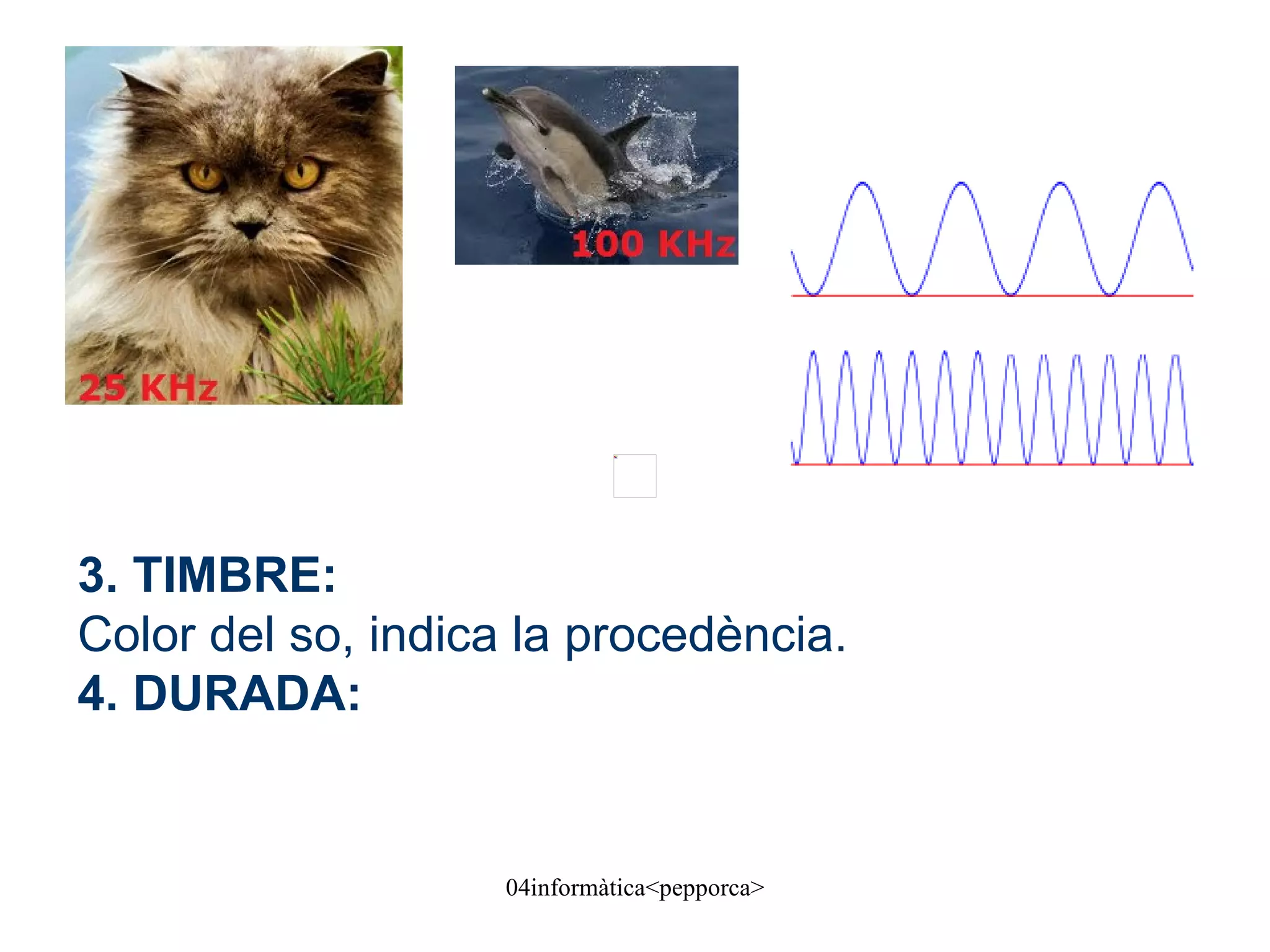 3. TIMBRE: Color del so, indica la procedència. 4. DURADA: 