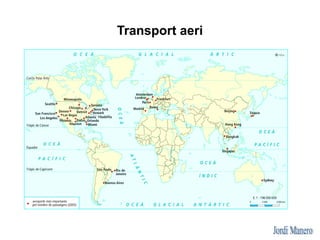 Transport aeri.

Ha experimentat un gran creixement, sobretot
internacional. S'han multiplicat el nombre
d'aeroports, enca...