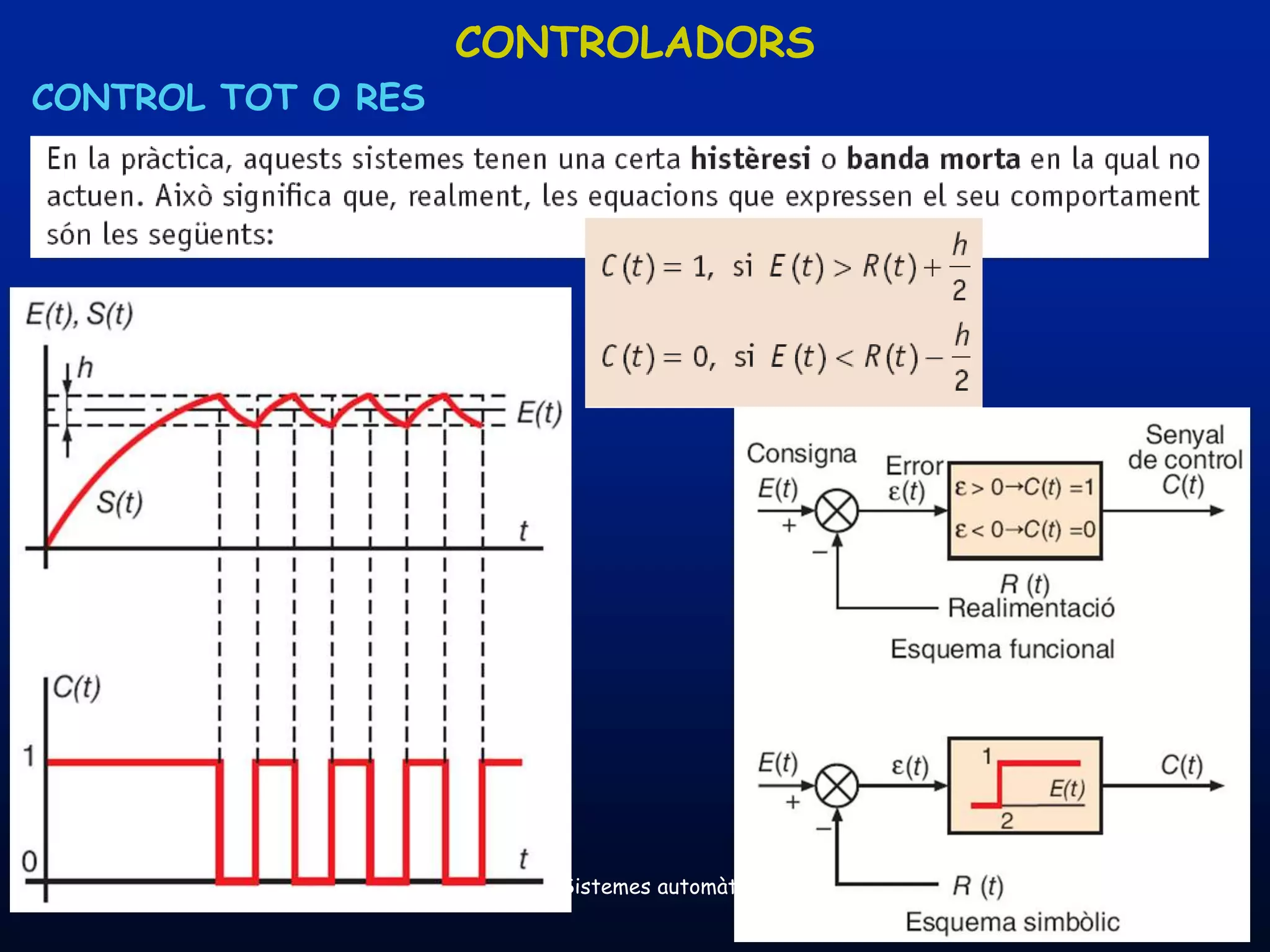 CONTROLADORS
CONTROL TOT O RES




 08/03/2012         Unitat 8. Sistemes automàtics i de control   58
 