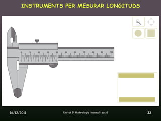 INSTRUMENTS PER MESURAR LONGITUDS




16/12/2011       Unitat 9. Metrologia i normalització   22
 