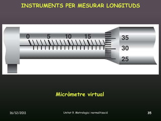 INSTRUMENTS PER MESURAR LONGITUDS




               Micròmetre virtual


16/12/2011       Unitat 9. Metrologia i normalització   35
 