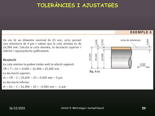 TOLERÀNCIES I AJUSTATGES




16/12/2011          Unitat 9. Metrologia i normalització   59
 