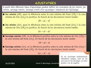 AJUSTATGES




16/12/2011   Unitat 9. Metrologia i normalització   63
 