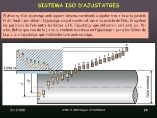 SISTEMA ISO D’AJUSTATGES




16/12/2011          Unitat 9. Metrologia i normalització   74
 