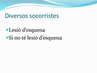 Diversos socorristesLesió d’esquenaSi no té lesió d’esquena
