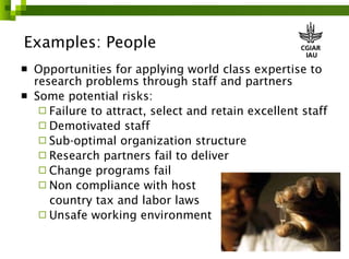 Risk management in ILRI 