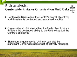 Risk management in ILRI 