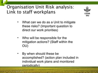 Risk management in ILRI 