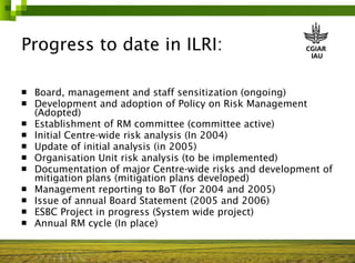 Risk management in ILRI 