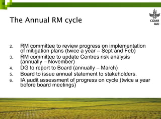 Risk management in ILRI 