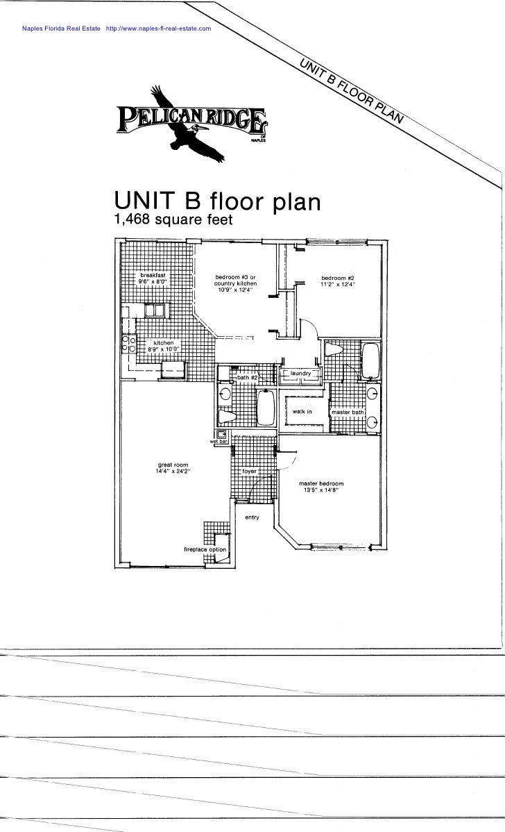 Unit B Floor Plan At Pelican Ridge Naples Florida Text Marked