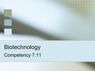 Biotechnology
Competency 7.11

 