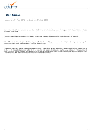 Unit Circle
                                   posted on: 14 Aug, 2012 | updated on: 14 Aug, 2012




Powered by TCPDF (www.tcpdf.org)
 