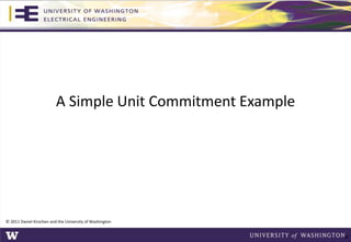 A Simple Unit Commitment Example
© 2011 Daniel Kirschen and the University of Washington
38
 