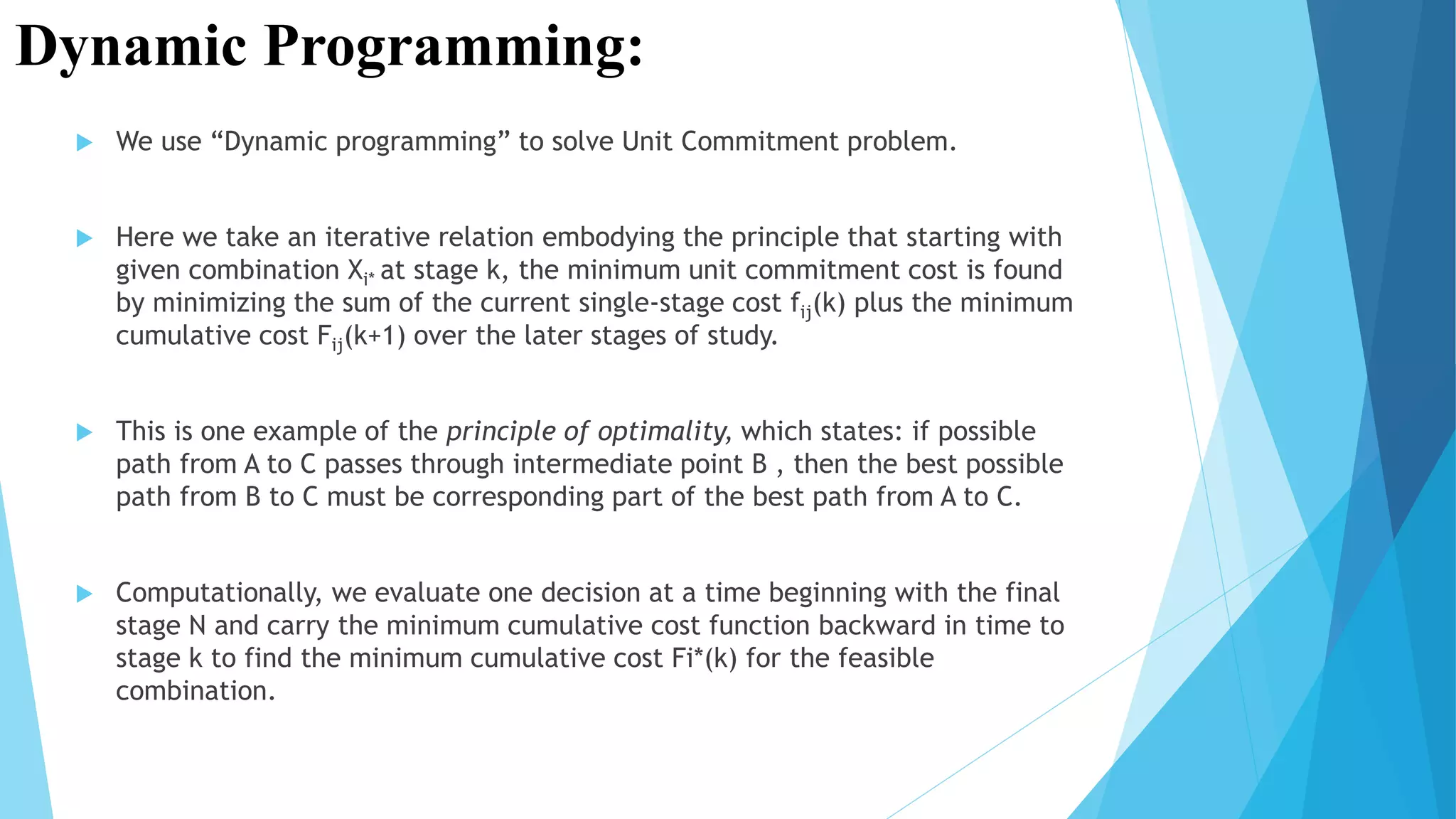 Economic operation of Power systems by Unit commitment | PPTX