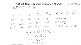 Cost of the various combinations
© University of Washington
8
 