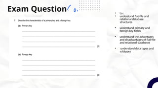 unit database IGCSE summary for unit 18-1 | PPTX