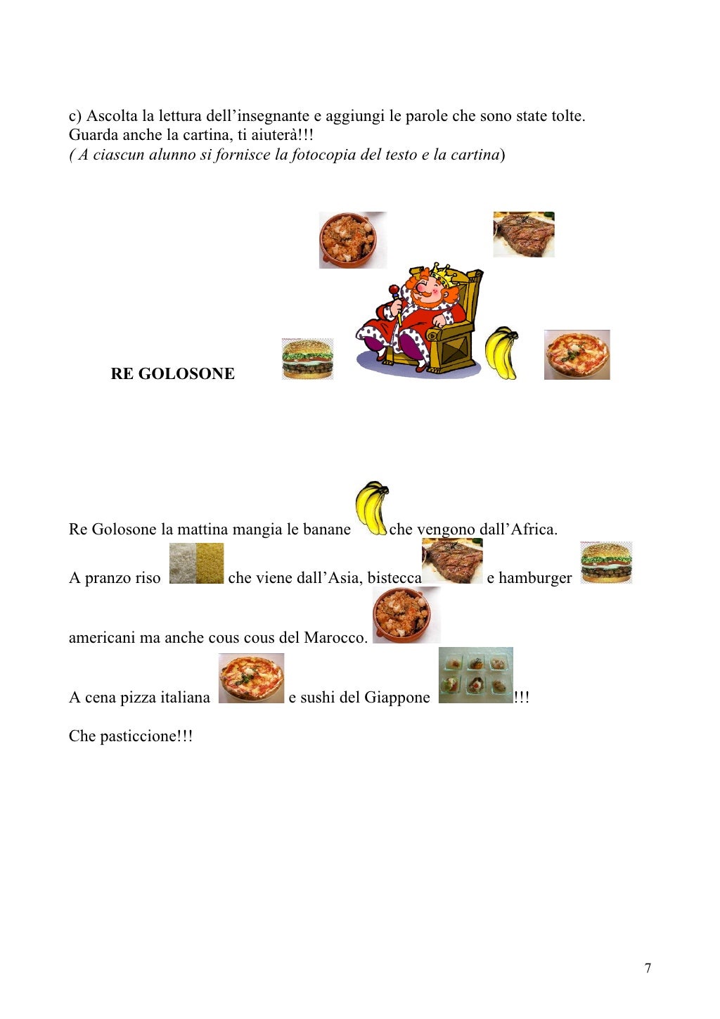 Unità Didattica Sul Cibo Italiano L2