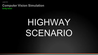 CONFIDENTIAL: NOT FOR EXTERNAL DISTRIBUTION
Computer Vision Simulation
Unity time!
HIGHWAY
SCENARIO
 