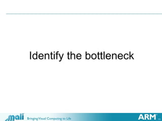 11
Identify the bottleneck
 