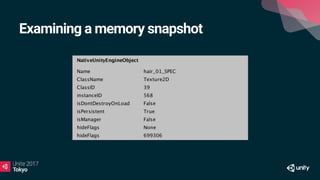 Examining a memory snapshot
 