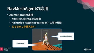 •
•
•
•
NavMeshAgent
Animation
 