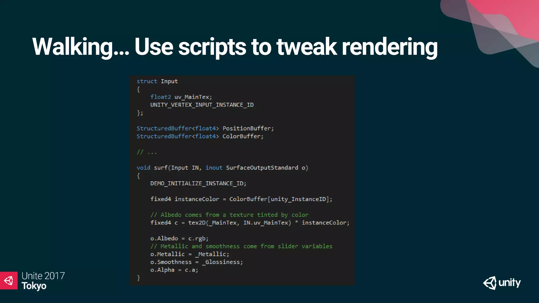 Walking… Use scripts to tweak rendering
 