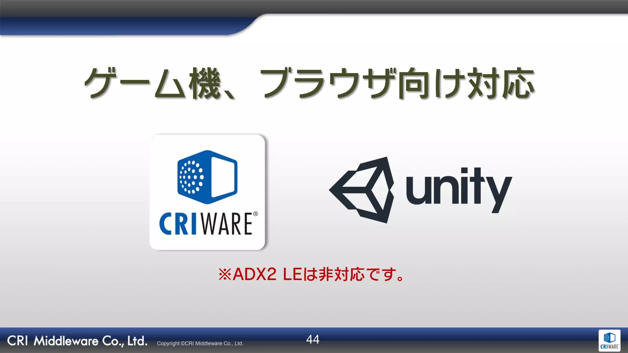 44Copyright ©CRI Middleware Co., Ltd.
 