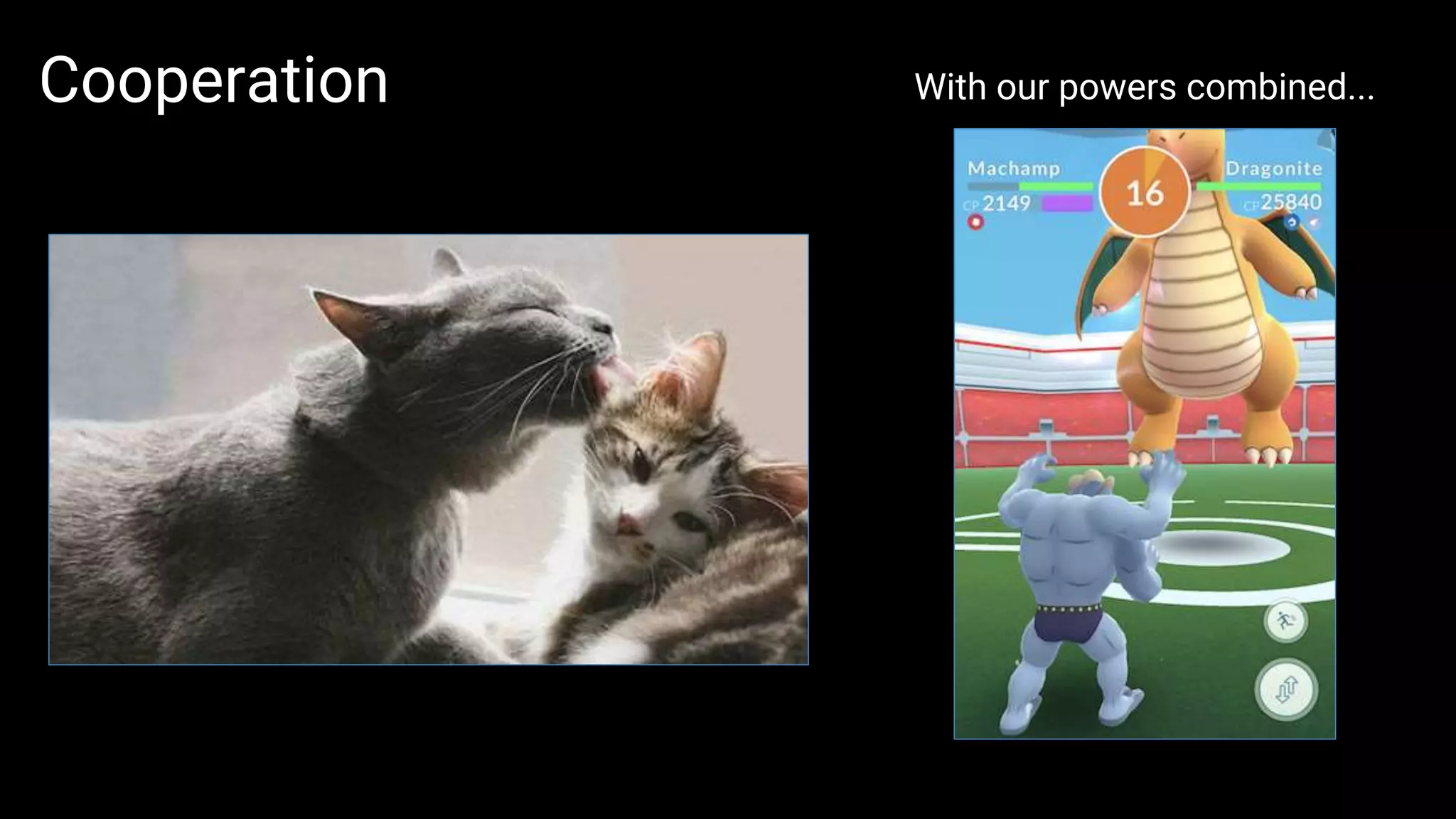 Cooperation With our powers combined...
 