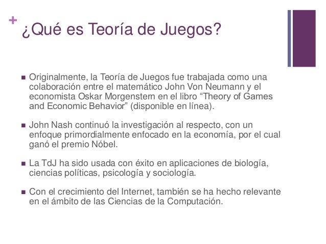 Introducción a la Teoría de Juegos con aplicación a las Ciencias de l…